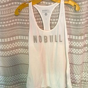 No Bull white racer back tank top, size Medium, like new